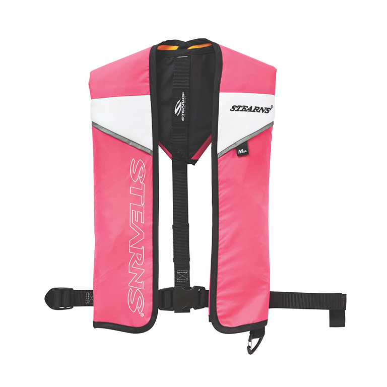 ADULT-NYLON-24-GRAM-MANUAL-INFLATE-VEST-PINK-&-BLACK-UNIVERSAL
